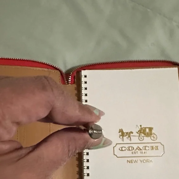 Coach Vibrant Red Zip Wallet - Picture 4 of 6